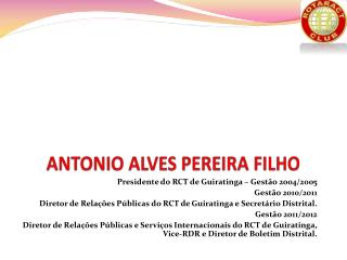 ANTONIO ALVES PEREIRA FILHO