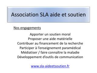 Association SLA aide et soutien
