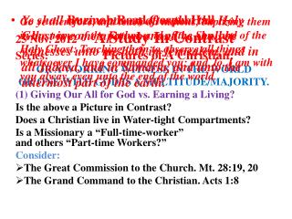 Burmah Road Gospel Hall 25 Nov. 2012 A Study In Contrast Series: Pictures of A Christian: