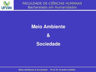 FACULDADE DE CIÊNCIAS HUMANAS Bacharelado em Humanidades