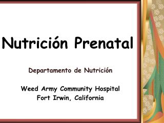 Nutrición Prenatal