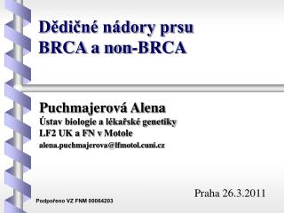 Dědičné nádory prsu BRCA a non-BRCA