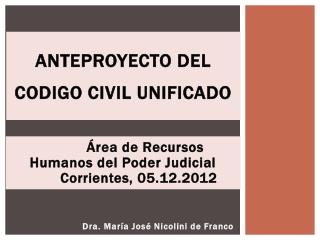 Anteproyecto DEl CODIGO CIVIL UNIFICADO