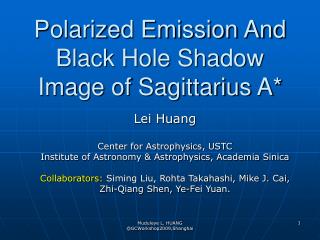 Polarized Emission And Black Hole Shadow Image of Sagittarius A*