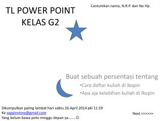 TL POWER POINT KELAS G2