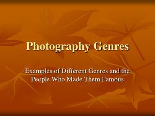 Photography Genres