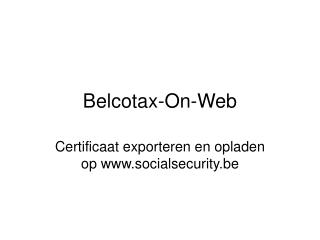 Belcotax-On-Web