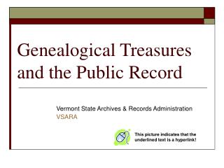 Genealogical Treasures and the Public Record