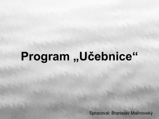 Program „Učebnice“