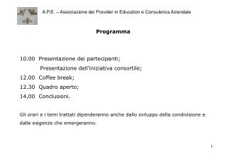 A.P.E. – Associazione dei Provider in Education e Consulenza Aziendale