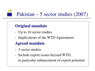 Pakistan – 5 sector studies (2007)
