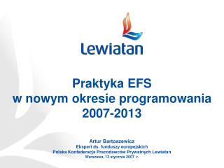 Praktyka EFS w nowym okresie programowania 2007-2013