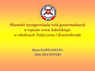 Maria KARWASIECKA Albin ZDANOWSKI