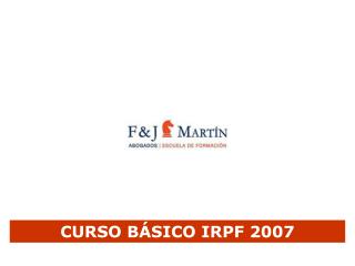 CURSO BÁSICO IRPF 2007