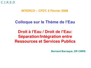INTERCO – CFDT, 6 Février 2008