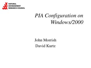 PIA Configuration on Windows/2000