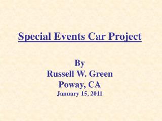 Special Events Car Project