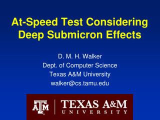 At-Speed Test Considering Deep Submicron Effects