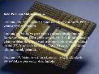 Intel Pentium Mikroişlemcisi