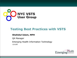 Testing Best Practices with VSTS