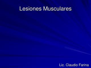 Lesiones Musculares