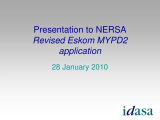 Presentation to NERSA Revised Eskom MYPD2 application