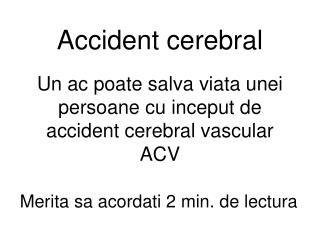 Accident cerebral