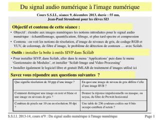 Du signal audio numérique à l'image numérique