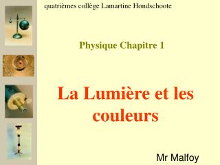 Physique Chapitre 1