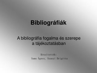 Bibliográfiák