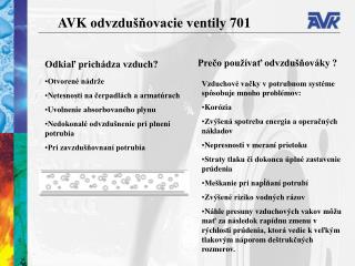 AVK odvzdušňovacie ventily 701