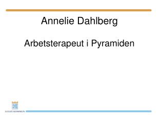 Annelie Dahlberg Arbetsterapeut i Pyramiden
