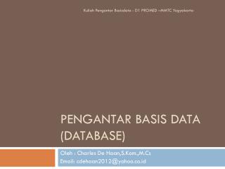 Pengantar Basis Data (Database)