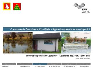 Communes de Courfaivre et Courtételle – Approvisionnement en eau d’appoint