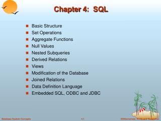 Chapter 4: SQL