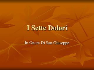 I Sette Dolori