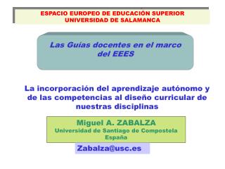 ESPACIO EUROPEO DE EDUCACIÓN SUPERIOR UNIVERSIDAD DE SALAMANCA