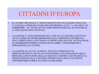 CITTADINI D’EUROPA