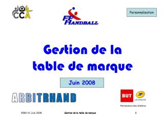 Gestion de la table de marque