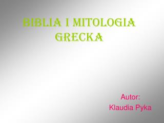 Biblia i mitologia grecka