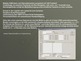 Beispiel: Bedieneroberfläche zur Programmierung