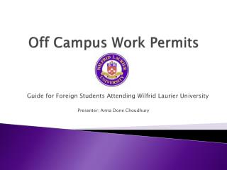 Off Campus Work Permits