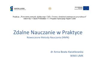 Zdalne Nauczanie w Praktyce Nowoczesne Metody Nauczania (NMN)