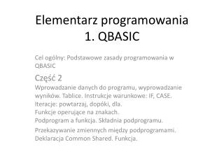 Elementarz programowania 1. QBASIC