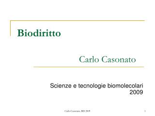 Biodiritto Carlo Casonato