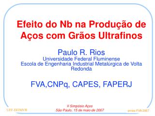 Efeito do Nb na Produção de Aços com Grãos Ultrafinos