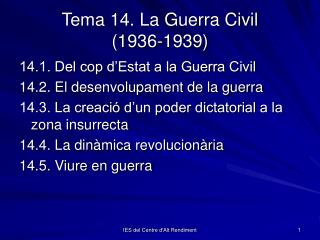 Tema 14. La Guerra Civil (1936-1939)