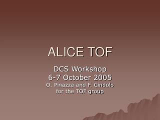 ALICE TOF