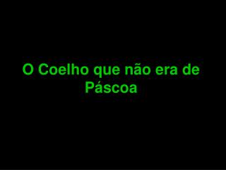 O Coelho que não era de Páscoa