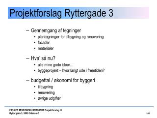 Projektforslag Ryttergade 3